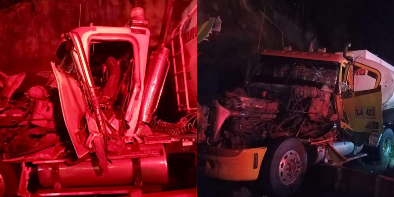 Accidente en video: tractocamión impacta a otro y causa choque múltiple en Cajamarca