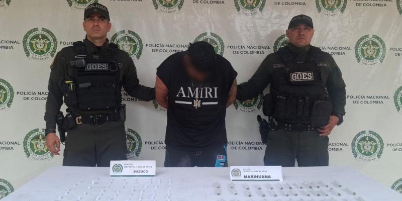 Capturan a joven con bazuco y marihuana en Neiva