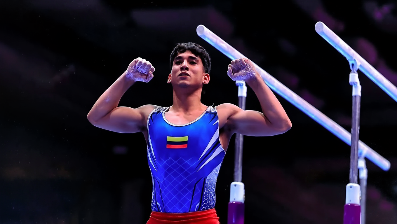 El gimnasta colombiano Camilo Vera clasifica a la final de suelo en la Copa Mundo de El Cairo