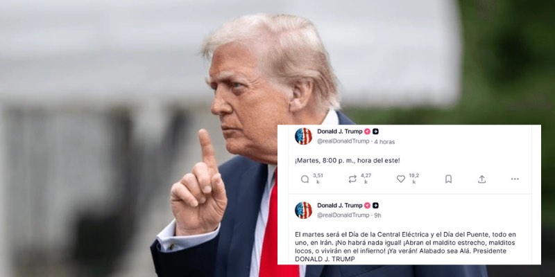 Trump escala tensión con Irán: Amenaza con ataques a infraestructura civil este martes