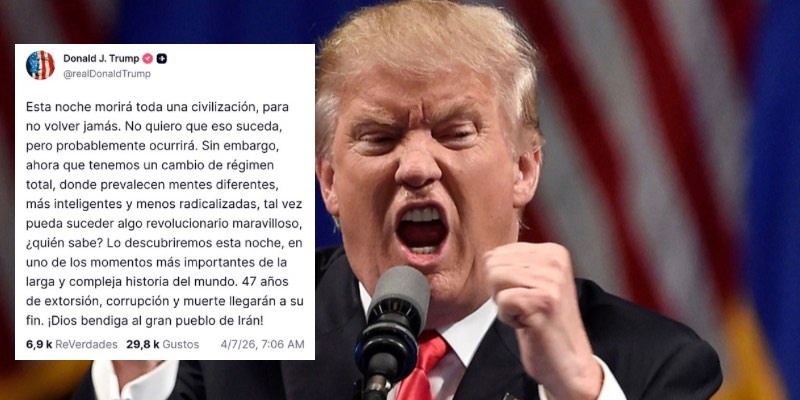 Donald Trump lanza advertencia extrema contra Irán: “Está noche morirá toda una civilización”