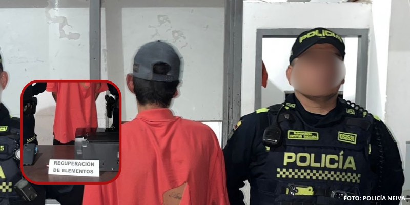 Policía recupera elementos robados y detiene sospechoso en Neiva