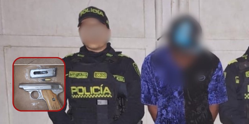 Policía de Neiva captura a hombre con arma de fuego en barrio Villa Teresa