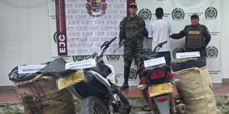 Capturan a hombre con más de 47 kilos de estupefacientes en Huila