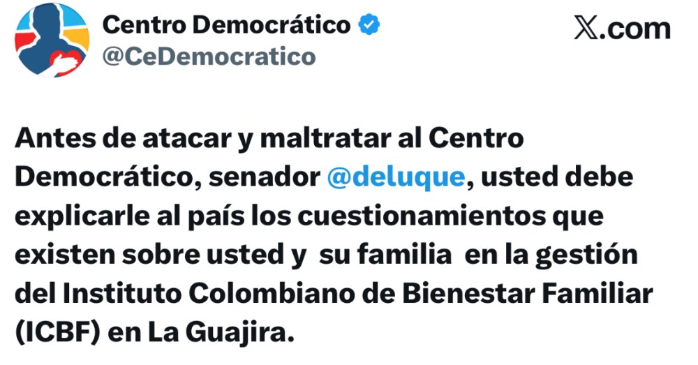 CD lanza duro ataque contra Deluque