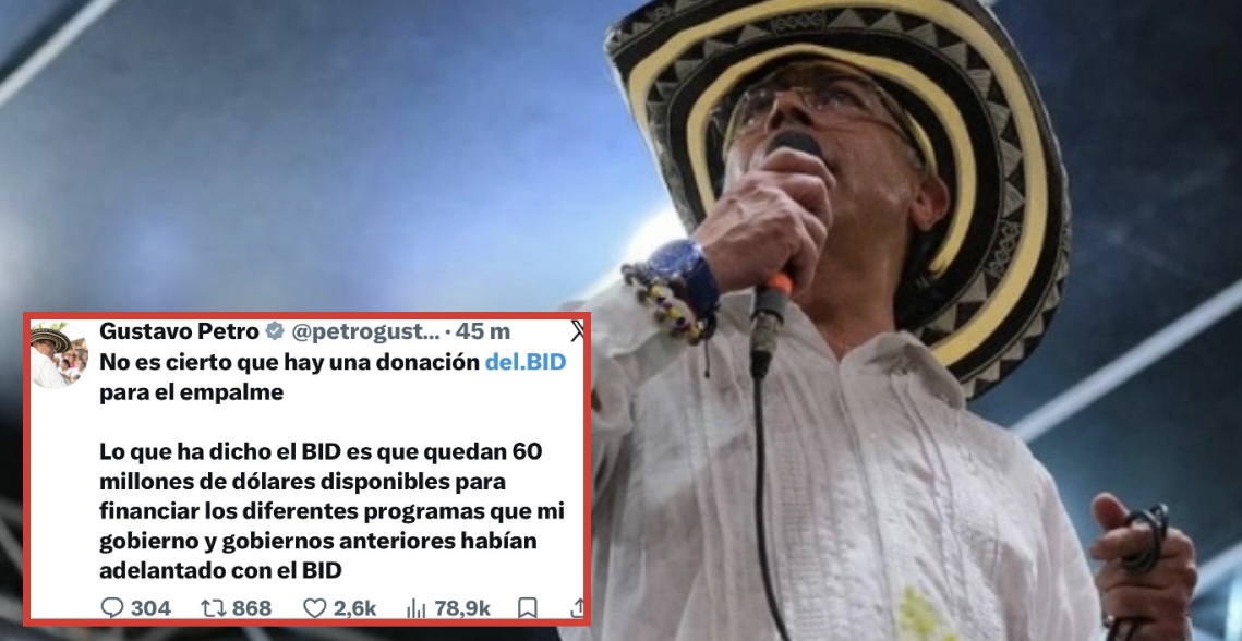 Petro desmiente a Abelardo de la Espriella sobre supuesta "donación" del BID para el empalme