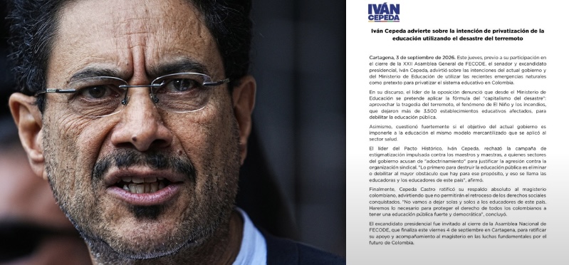 IVÁN CEPEDA ADVIERTE: ¿PLAN OCULTO PARA PRIVATIZAR LA EDUCACIÓN?