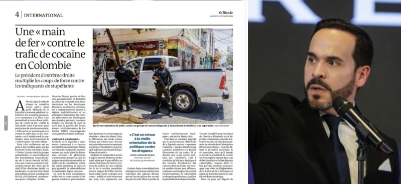 Le Monde destaca la ofensiva contra el narcotráfico en Colombia