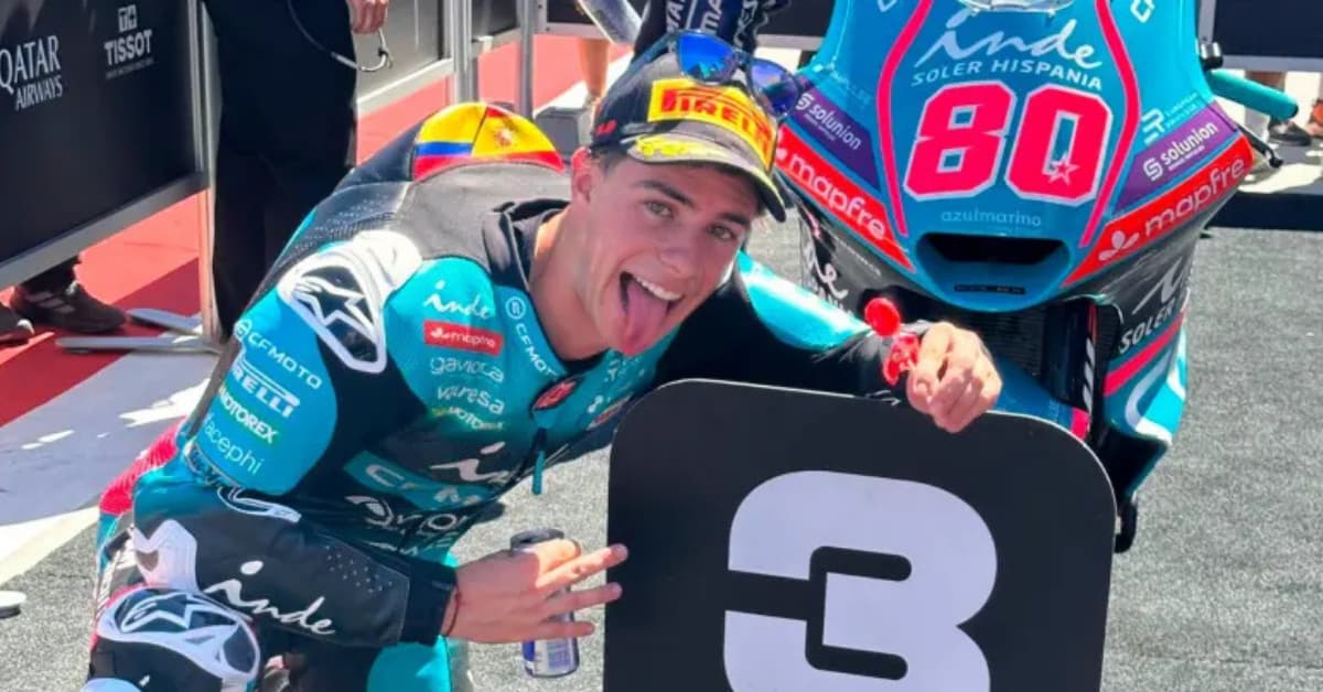 David Alonso conquista el podio con un tercer lugar en el Gran Premio de Aragón de Moto2