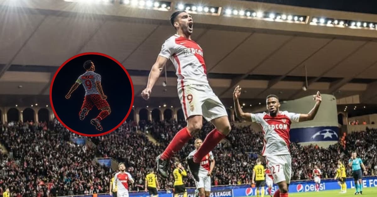 AS Mónaco rinde homenaje a Radamel Falcao con un show de drones digital