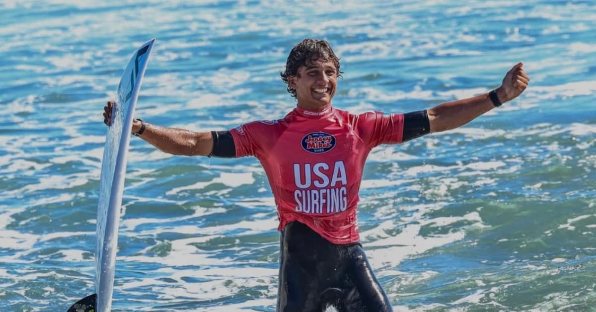 El surfista colombiano Kahlil Piñeres conquista un histórico título nacional Sub-18 en Estados Unidos