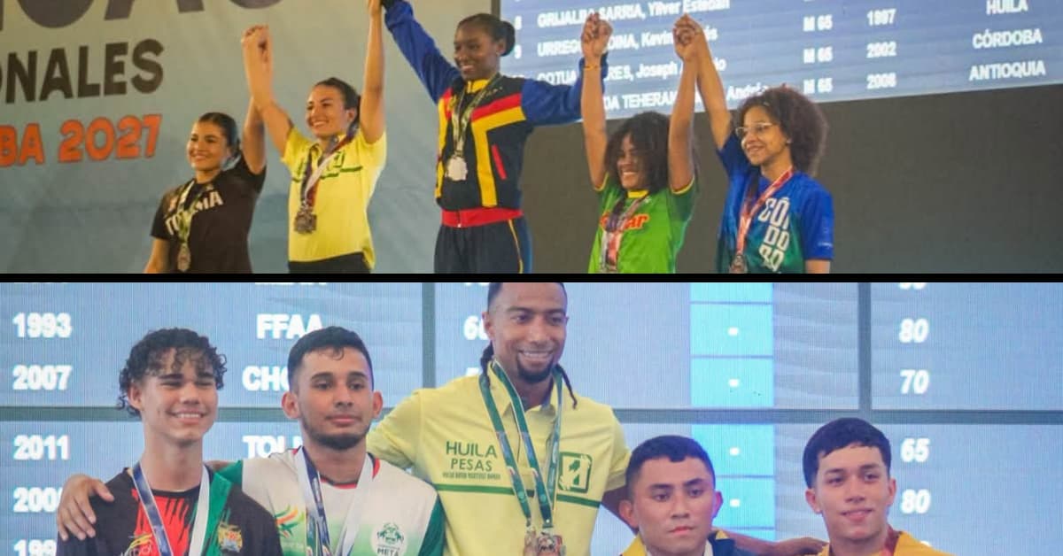 Huila brilla con medallas de oro y plata en el clasificatorio nacional de pesas