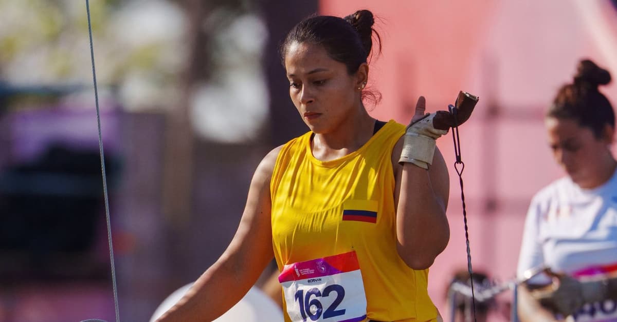 La colombiana Mayra Gaviria gana medalla de oro en el lanzamiento de martillo de los Juegos Suramericanos