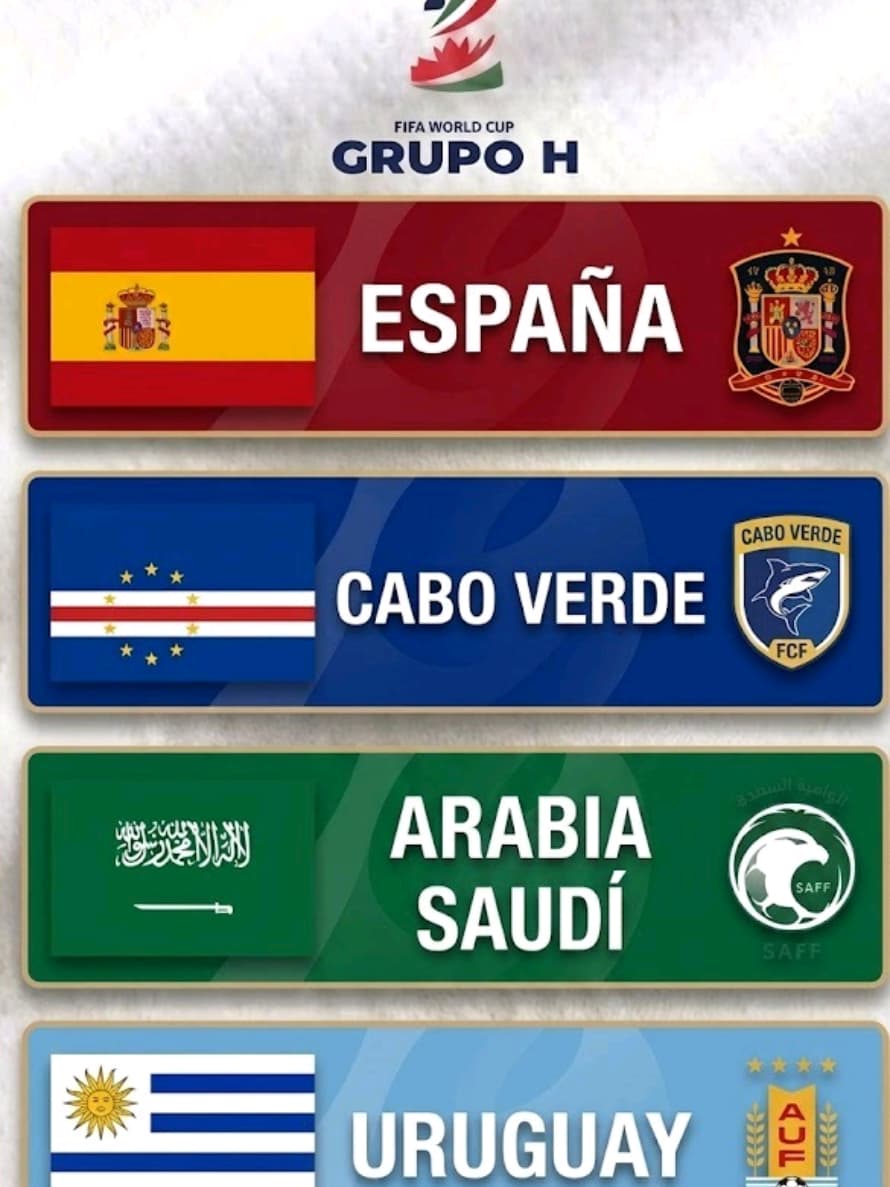 Análisis del Grupo H: España, Cabo Verde, Arabia Saudí y Uruguay. ¿Quiénes avanzarán?