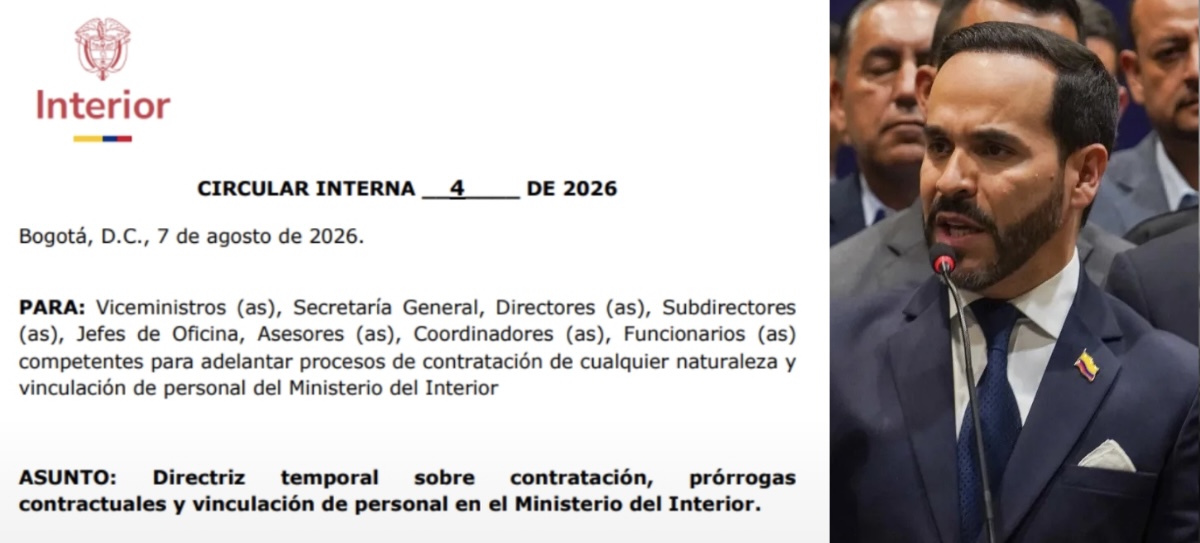Gobierno de De la Espriella frena contrataciones en el Ministerio del Interior