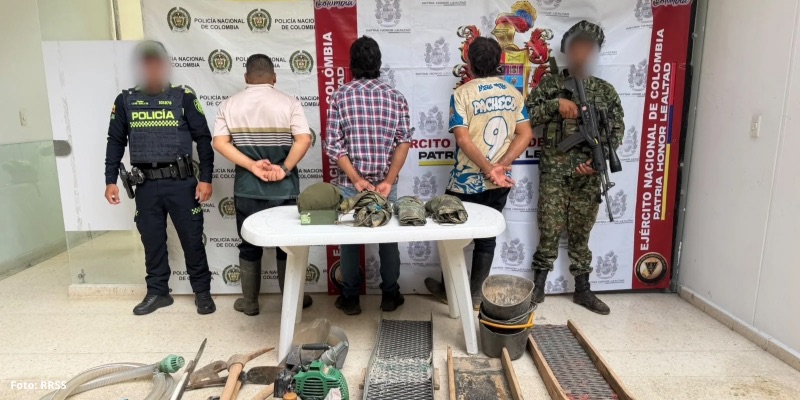 Golpe a la minería ilegal en Neiva: Tres capturados y ganancias de casi $420 millones al mes