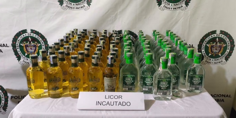Policía incautó 86 botellas de licor con estampillas irregulares en el municipio de Elías